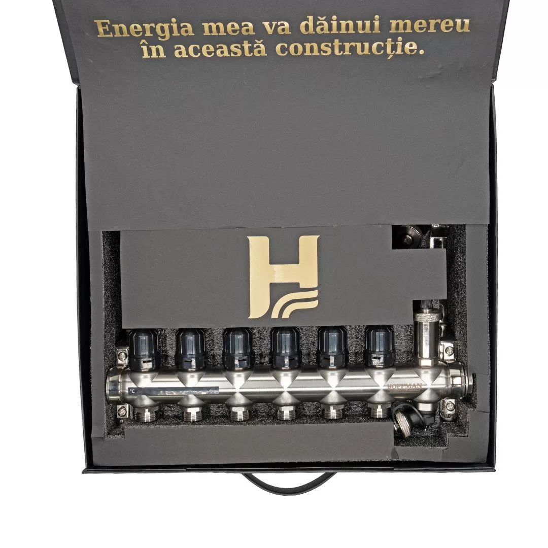 Distribuitor cu debitmetru 6 căi Distribuitor cu debitmetru 6 căi (1"x3/4") cu aerisitor si robinet golire - imagine 13